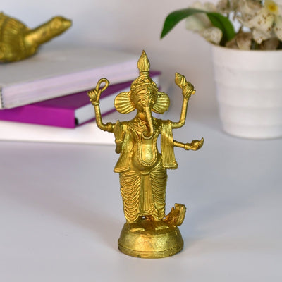 Dokra Ganesh: Brass Tabletop Masterpiece for Unique Home Decor-0